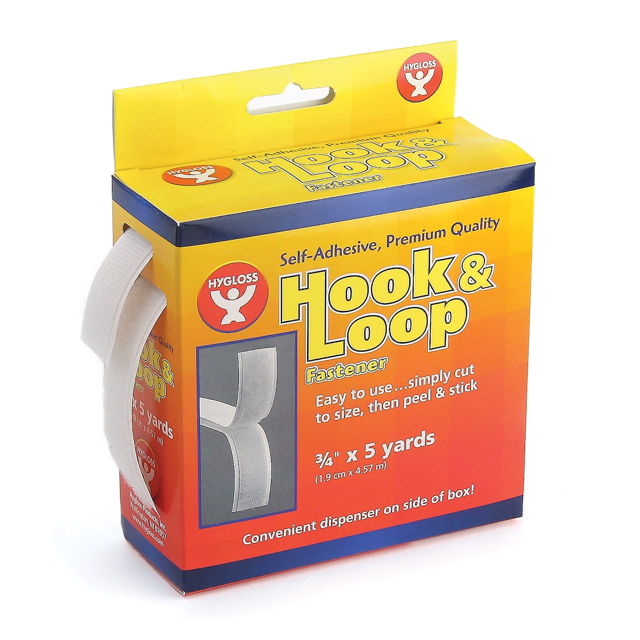 Hygloss Hook & Loop Fastener Roll, 3/4" - 5 yds.